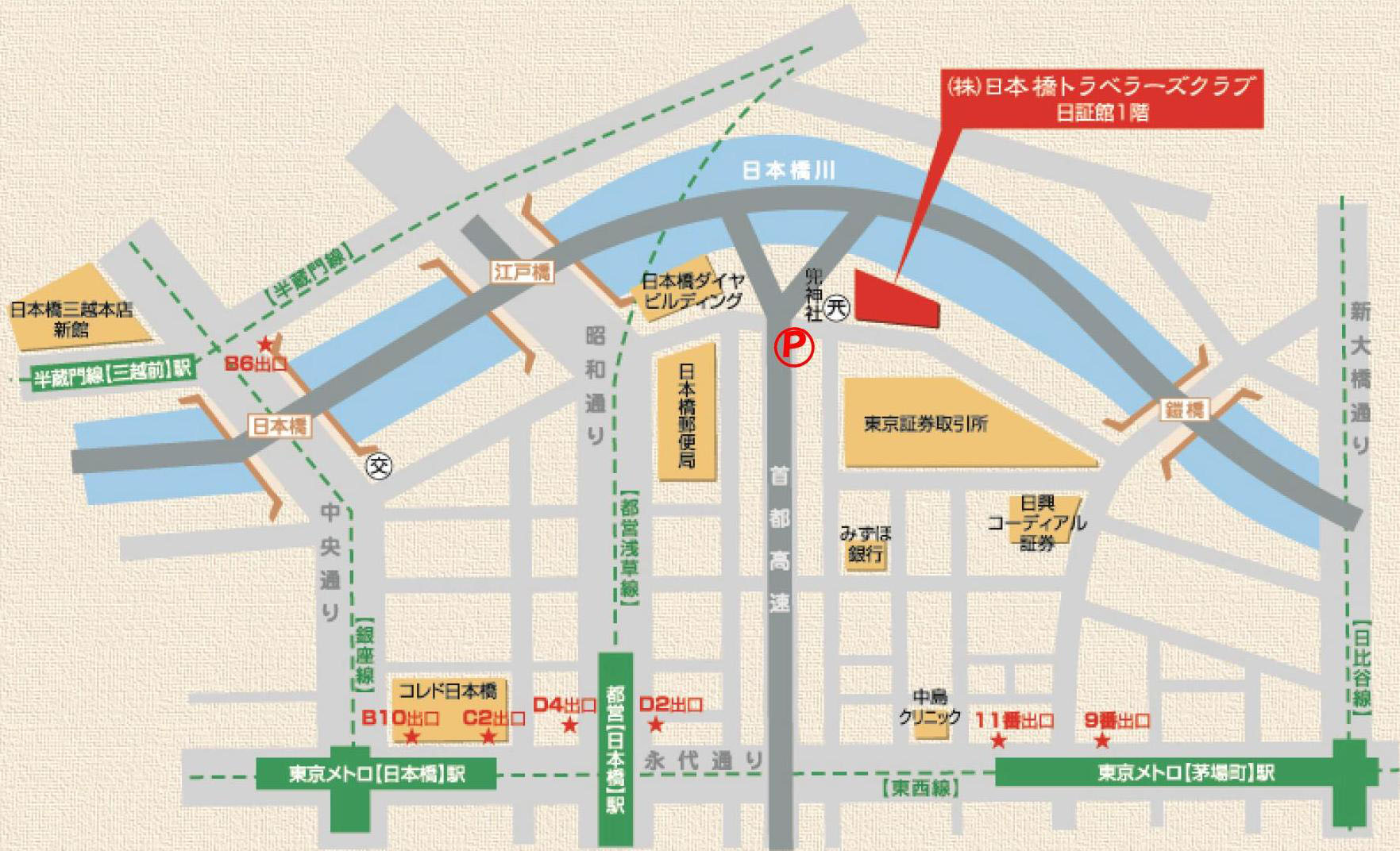 日本橋トラベラーズクラブ地図